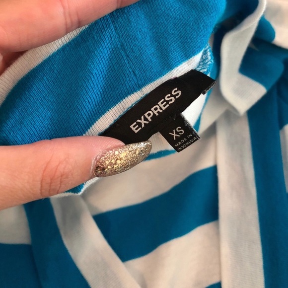 Blue and white striped long cardigan - Picture 4 of 5